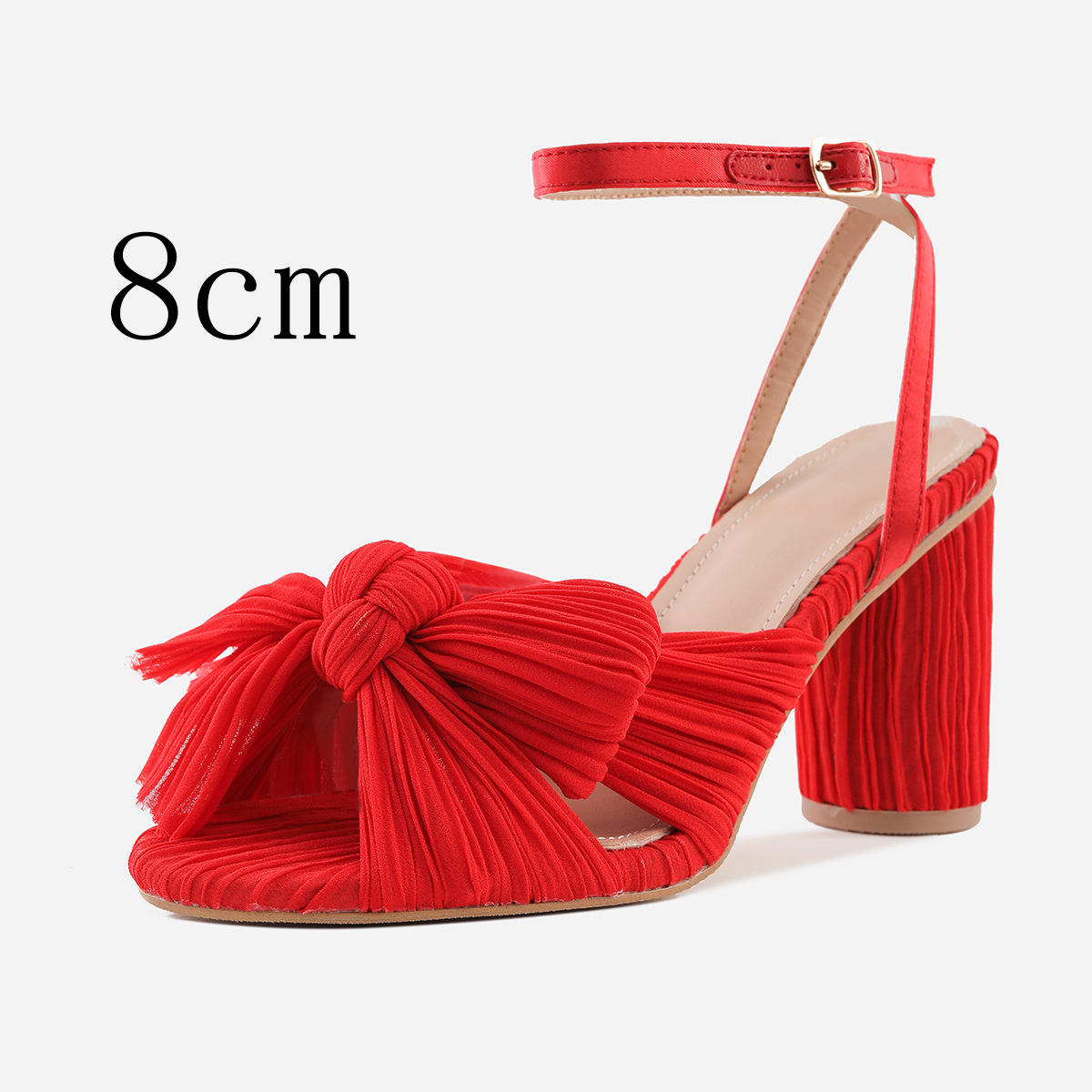 8CM&5CM Large Size US 14 Muti Color Talons Pour Dames Bow Tie Fashion Chunky Block Heels for Ladies