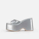 Slip on Style Thick Outsole Height Increasing Shoes Chunky Platform Sandals Wedge Heels for Women