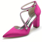 Chunky Luxury Shoes Stilettos Sexy Ladies White Wedding Heels for Bride