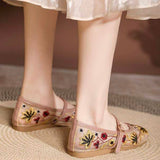 Summer Breathable Style Mesh Embroidery Women's Sandals Work Ballerina Flat Shoes for Women
