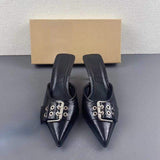 New Arrivals Women Shoes Chaussure Ouverte Femme BUckle Fashion Pointed Toe Sandal High Heels for Ladies