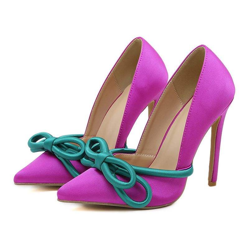 Contrast Color New Designer 7CM Pointed Toe Pumps Trendy Shoes High Heels 2025
