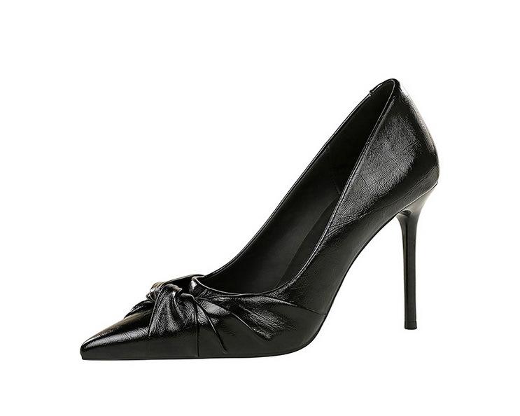 2025 Elegant Banquet Manufacturer Shoes 9.5CM Stiletto Pointed Toe Bow Tacones Sexy Women's High Heels