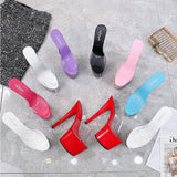 Les Chaussures Talon Pole Dance Sexy Clear Glass Luxury Platform Heels