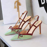 Mix-Color Sexy Talons Aiguilles Slingback Thin Sexy Feet Spring 2026 Heels for Women
