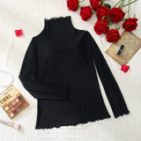 Hot Selling Solid Color Elegant Women's Sheer Shirt Sexy Tight High Neck Long Sleeve Sheer Mesh Top Base Layer