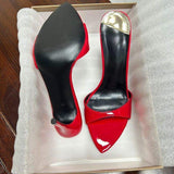 Red Sandalia Salto Feminina Ladies Footwear Open Toe Shoes Sandal New Heel