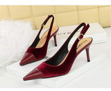 Large Size 43 Scarpe Da Donna Eleganti Pointed Toe Slingback Ladies Stiletto Heels