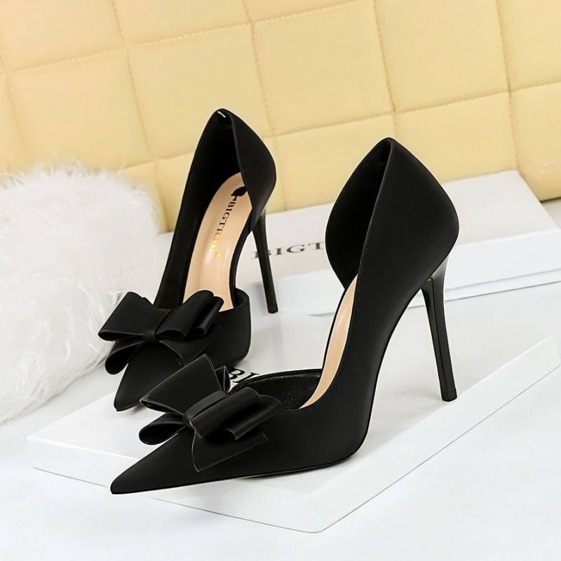 Best Seller Designer Purple Fashion 2025 Sweet Pointed Toe Bows Stiletto High Heels for Ladies