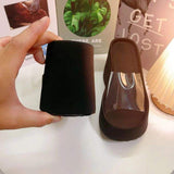 Sandalias De Plataforma Custom Brand Outdoor Slides Clear Plastic Platform PVC Clear Women's Wedge Sandals